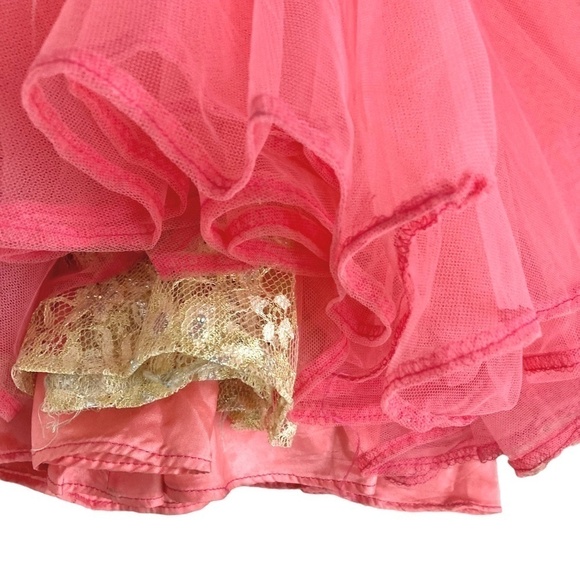 SHERRI HILL Coral Pink Embellished Tulle & Lace Full Length Gown - Picture 11 of 11